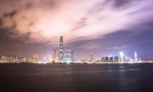 photo of city skyline near body water