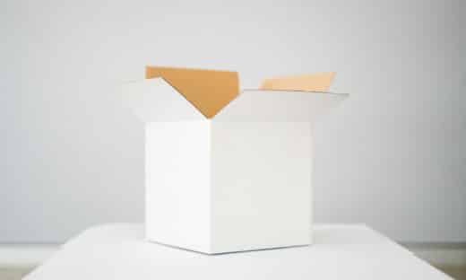 white box on white table
