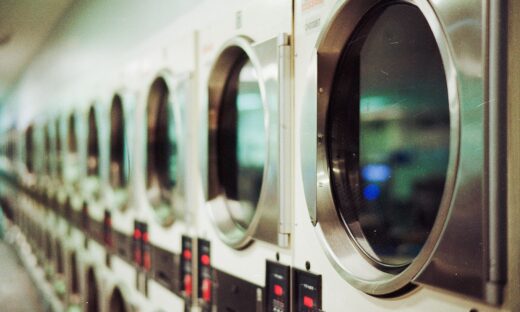 shallow focus photo of washing machines