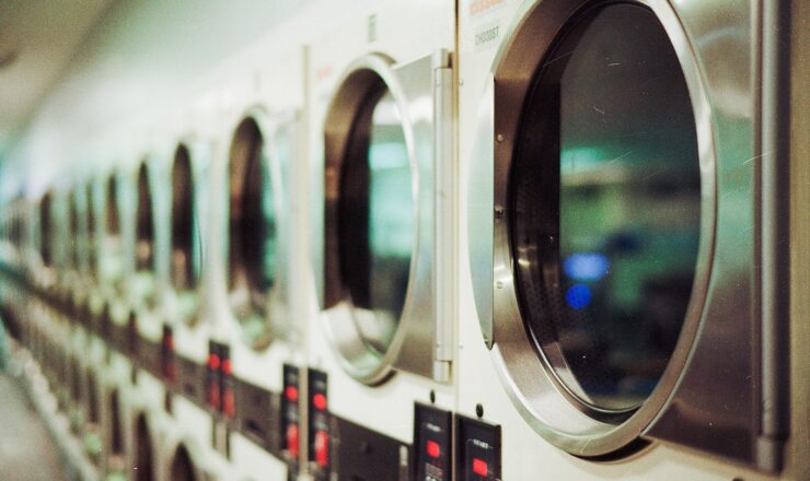 shallow focus photo of washing machines